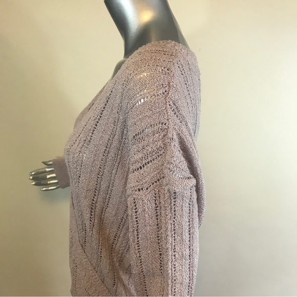 ASTR The Label Lavender Wrap Front Pointelle Knit V-Neck Sweater XL NEW! - Picture 6 of 16